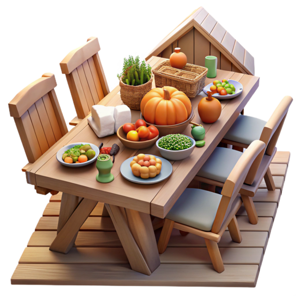 magnificent modern Rustic Harvest Table A Bountiful Feast 4K png