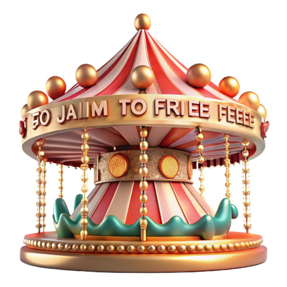 impressive minimalist Joyful Carousel Festive Fairground Ride 4K png
