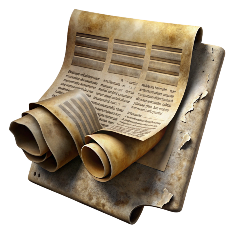 magnificent abstract Ancient Manuscript Historical Document Scroll authentic png