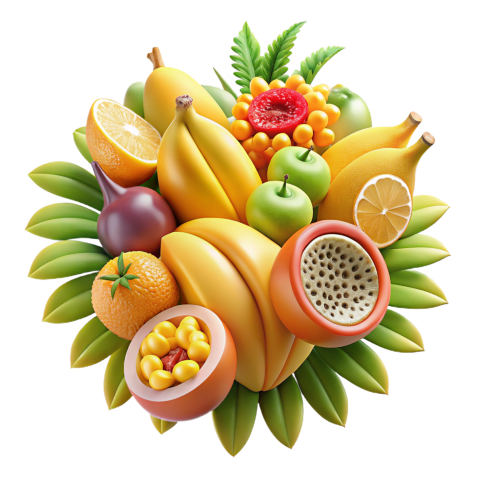 stunning minimalist Vibrant Tropical Fruit Medley A Colorful Collection professional png