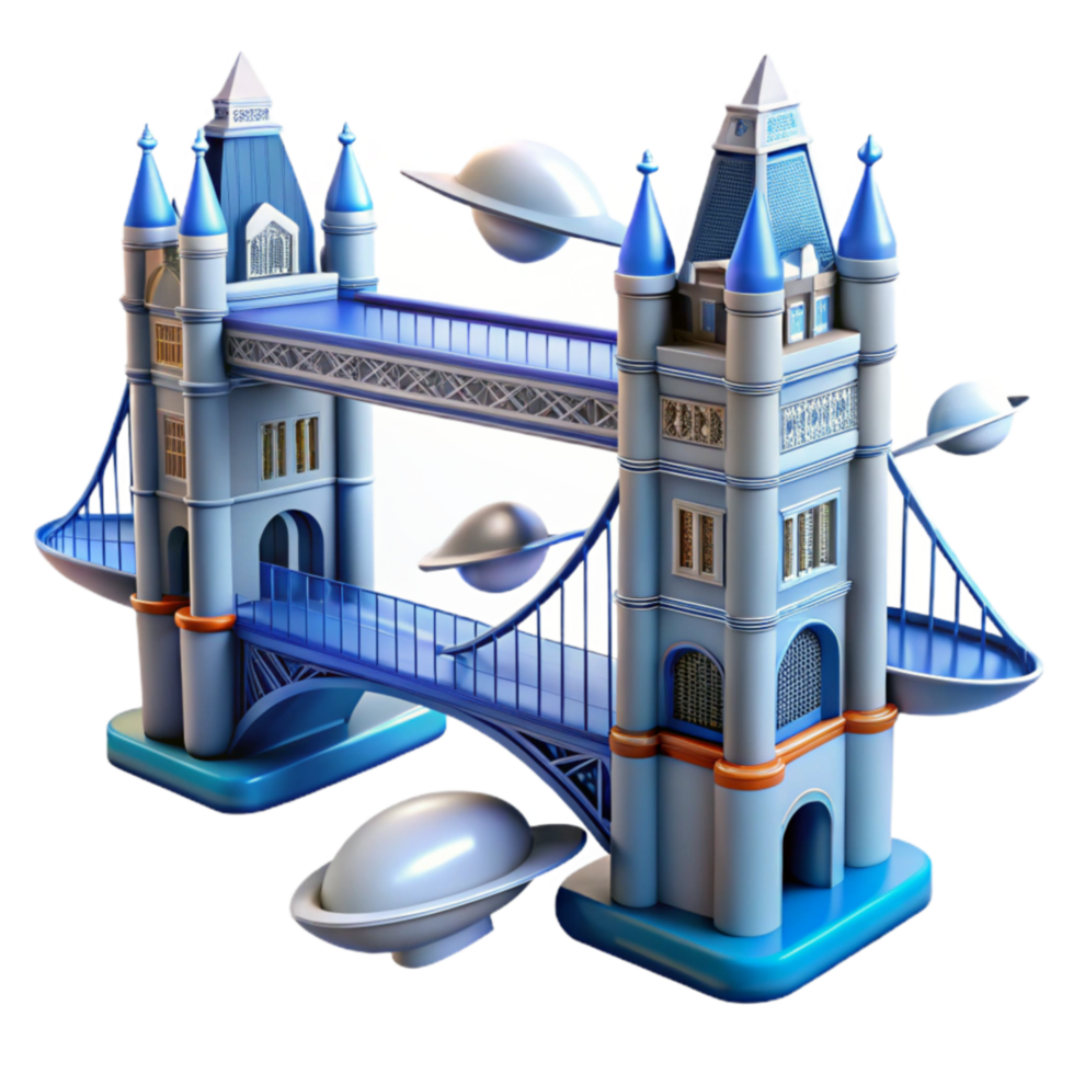 extraordinary artistic Tower Bridge in Space A Futuristic Cityscape detailed png
