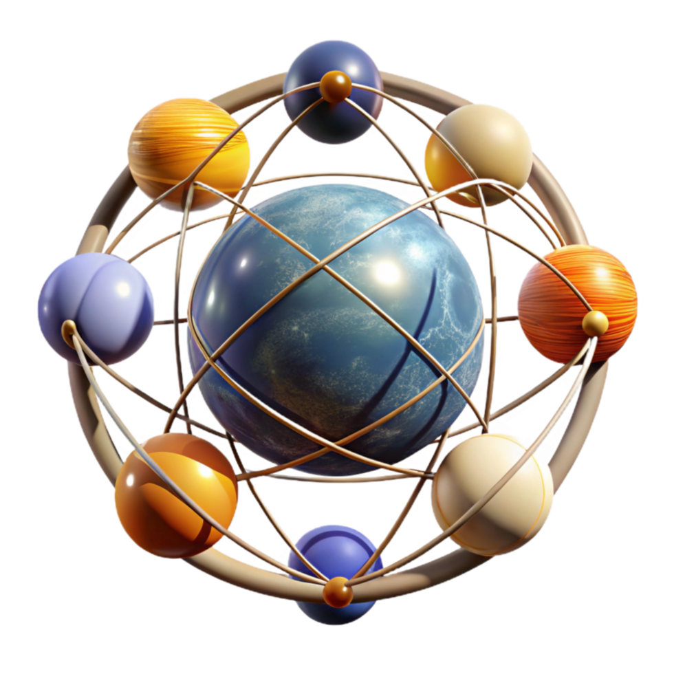 beautiful abstract Celestial Sphere Orbits, Planets, and Space Exploration authentic png