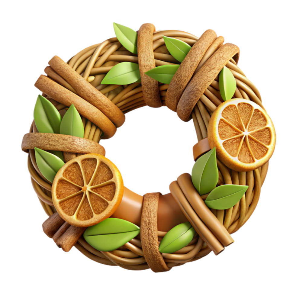 elegant minimalist Citrus Cinnamon Holiday Wreath genuine png