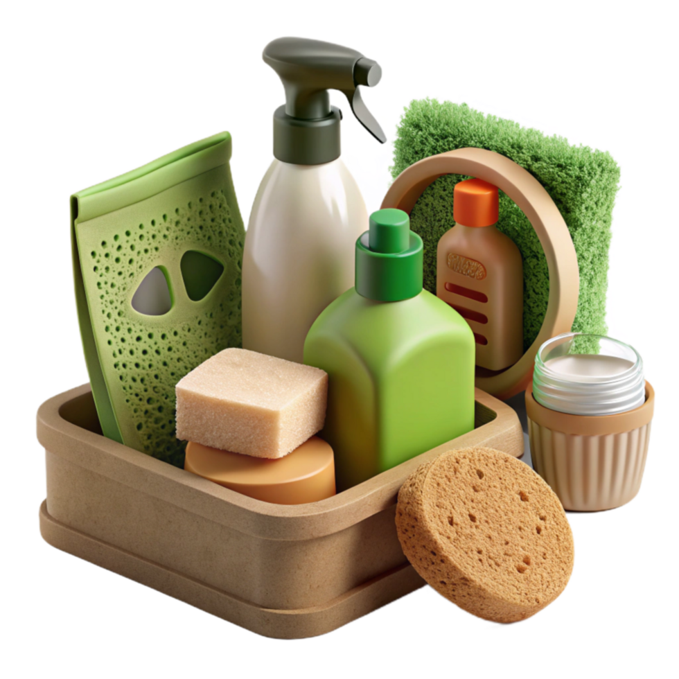 wonderful rustic Organized Bathroom Cleaning Supplies in Eco-Friendly Box original png