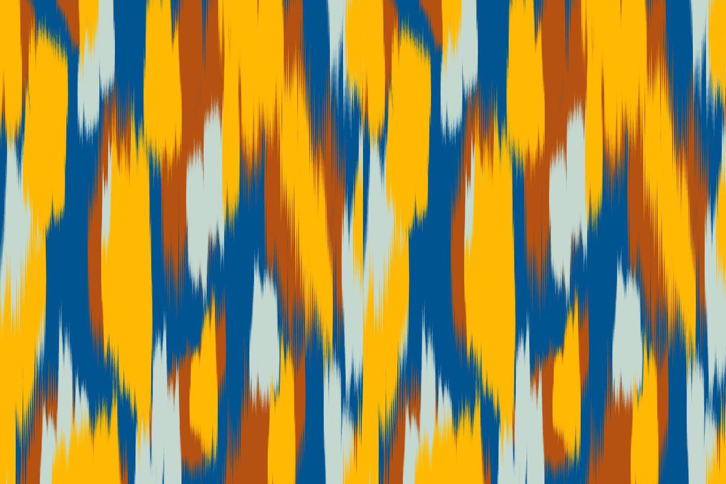 Orange and Yellow Stripe Ikat Seamless Pattern. Design for fabric, background, wallpaper, textile, wrapping, carpet, print, clothing vector