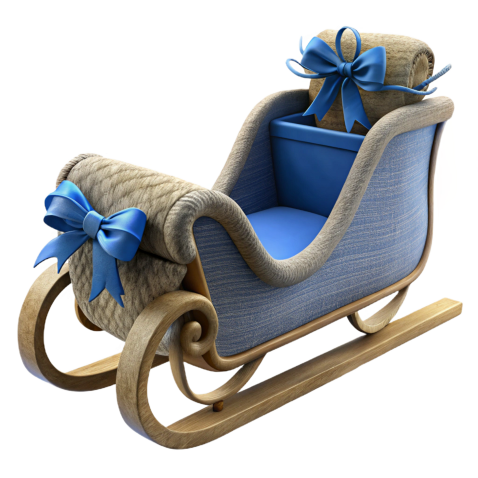 dramatic rustic Elegant Holiday Sleigh Blue and Wood Design authentic png
