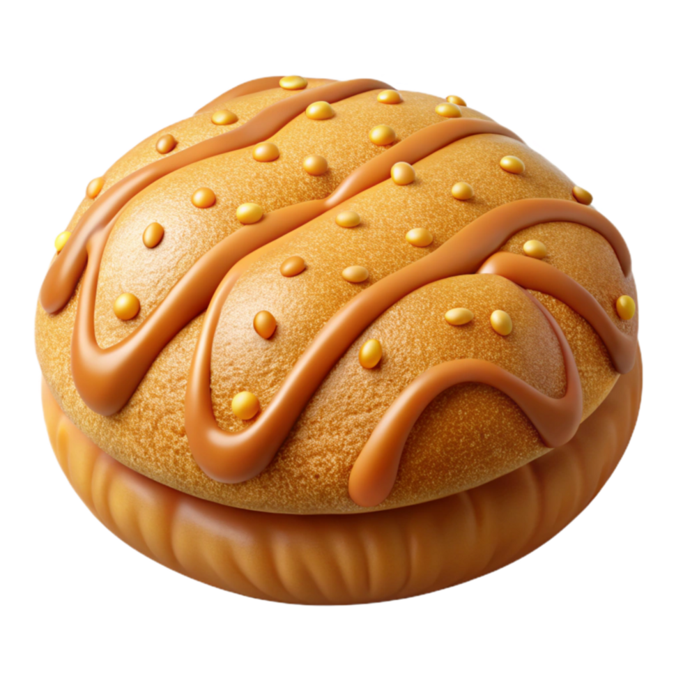 wonderful classic Caramel Drizzled Pastry with Sprinkles exclusive png