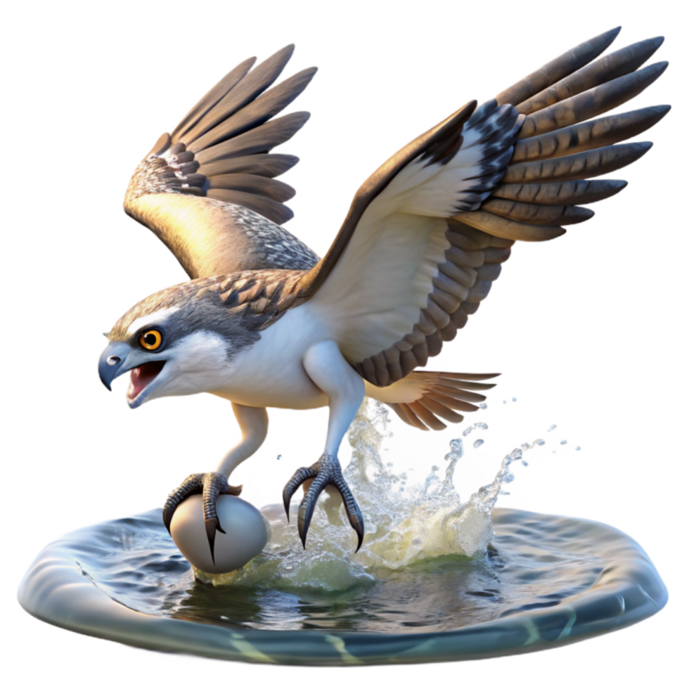 stunning creative Osprey Bird Taking Egg from Water original png