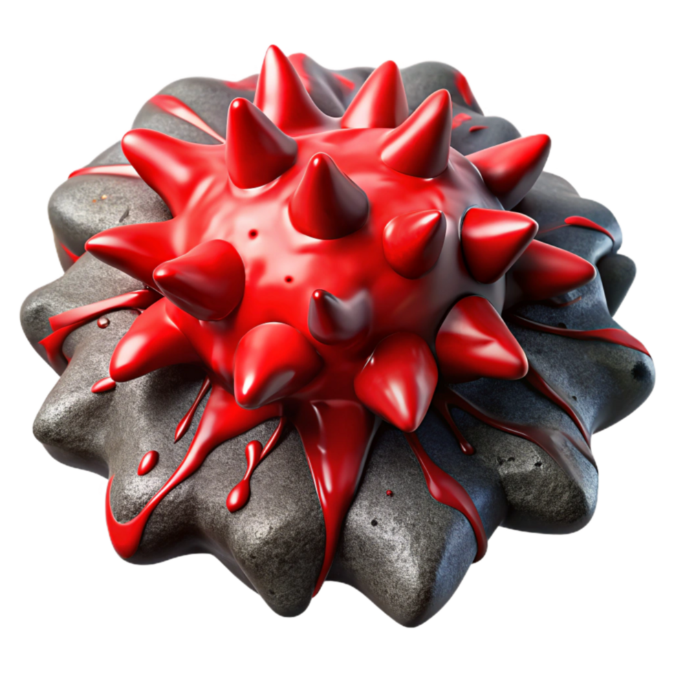 Microscopic Spiked Pathogen 3D Render of a Virus png
