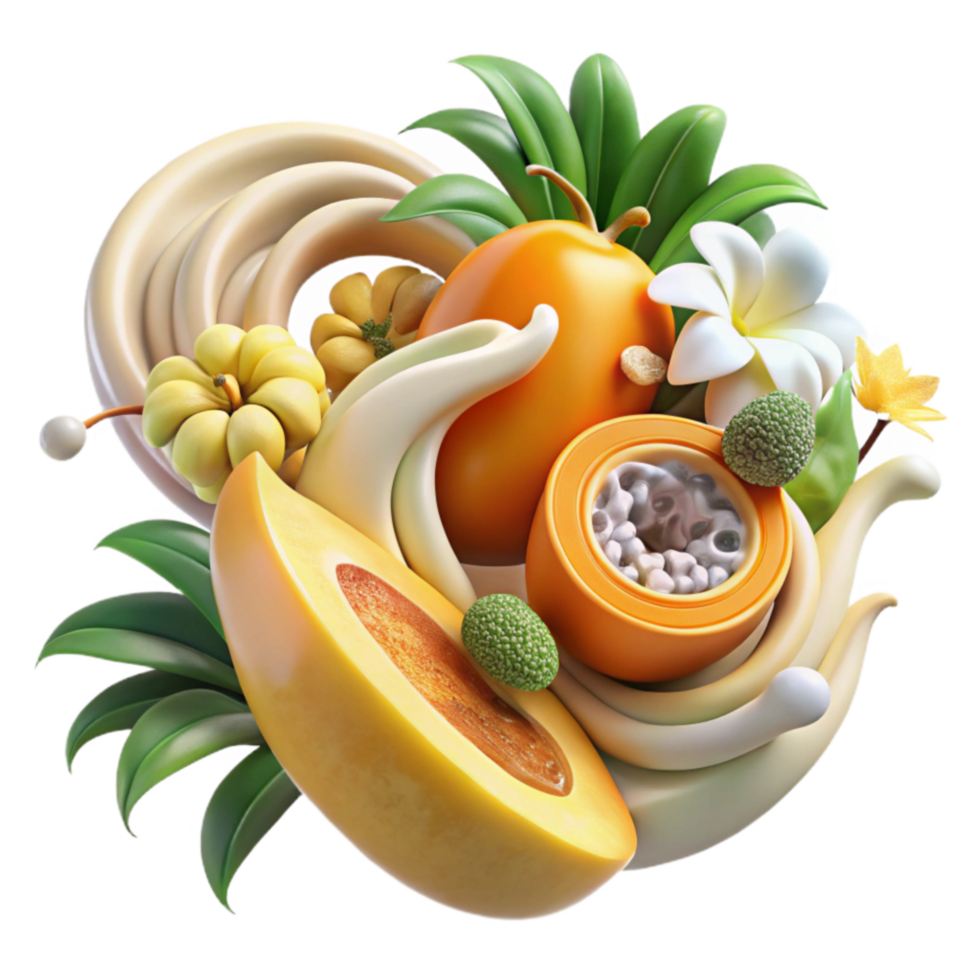 dramatic rustic Tropical Fruit Fusion A Vibrant Blend of Exotic Flavors exclusive png