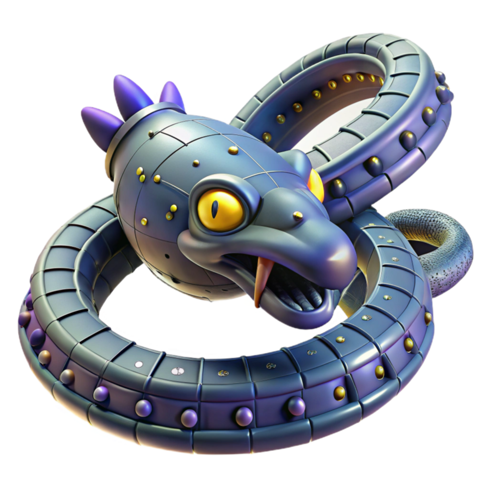 Cybernetic Serpent Mechanical Snake in Space png
