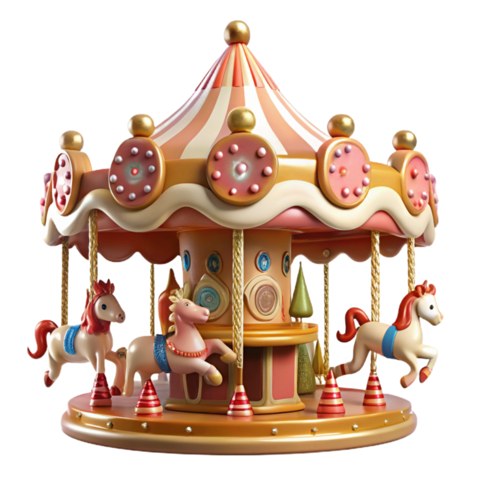 wonderful minimalist Whimsical Carousel Festive Fairytale Ride premium png