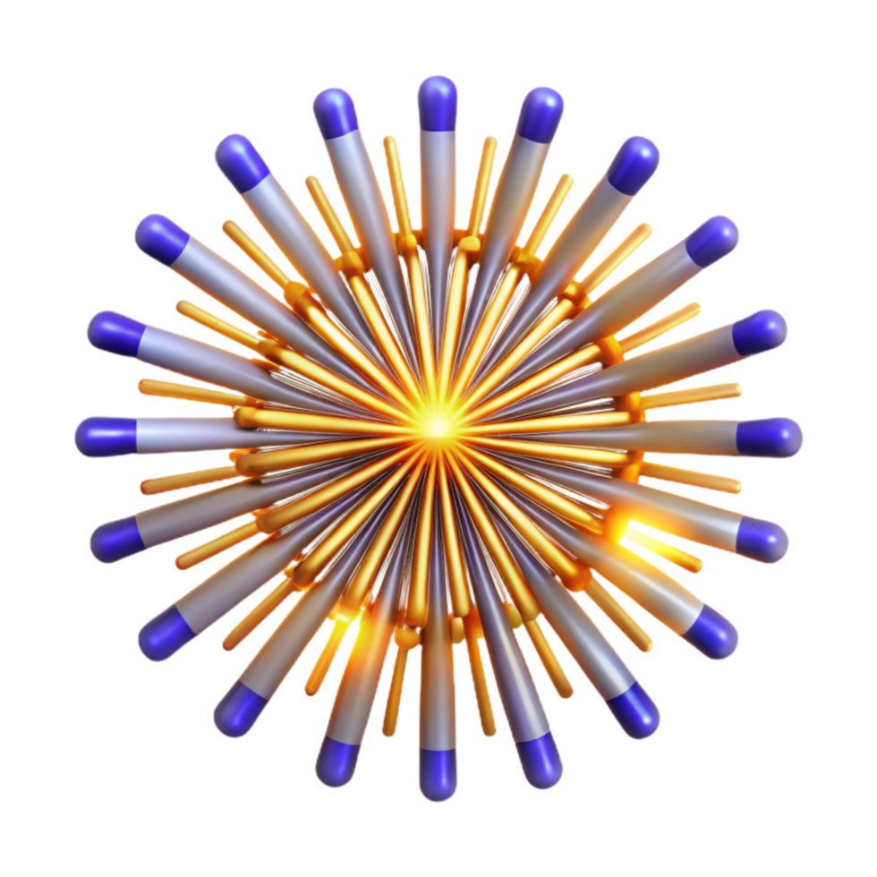 elegant artistic Abstract Radial Structure 3D Geometric Design 4K png