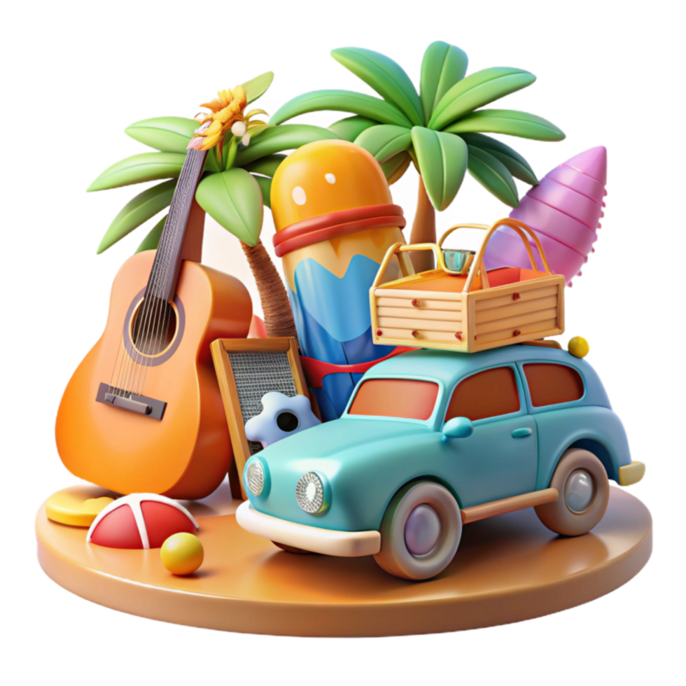 dramatic abstract Summer Vacation Beach Trip Essentials high resolution png