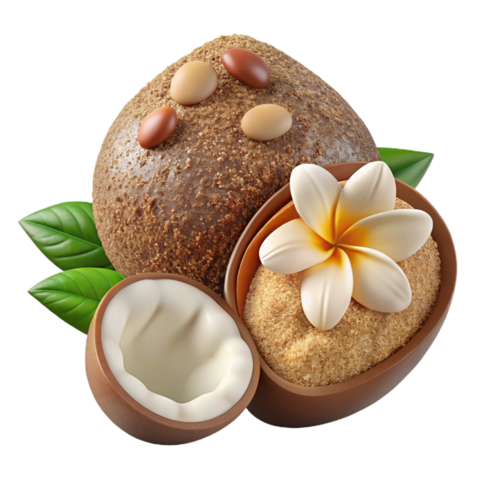 Coconut Sugar Scrub Tropical Exfoliation with Plumeria png
