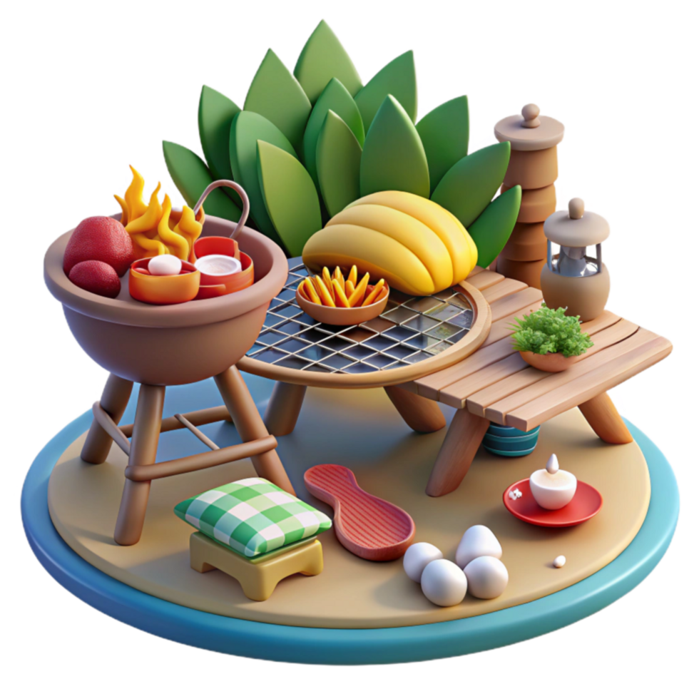 Tropical BBQ Picnic Grill, Table, Food, Relaxation png