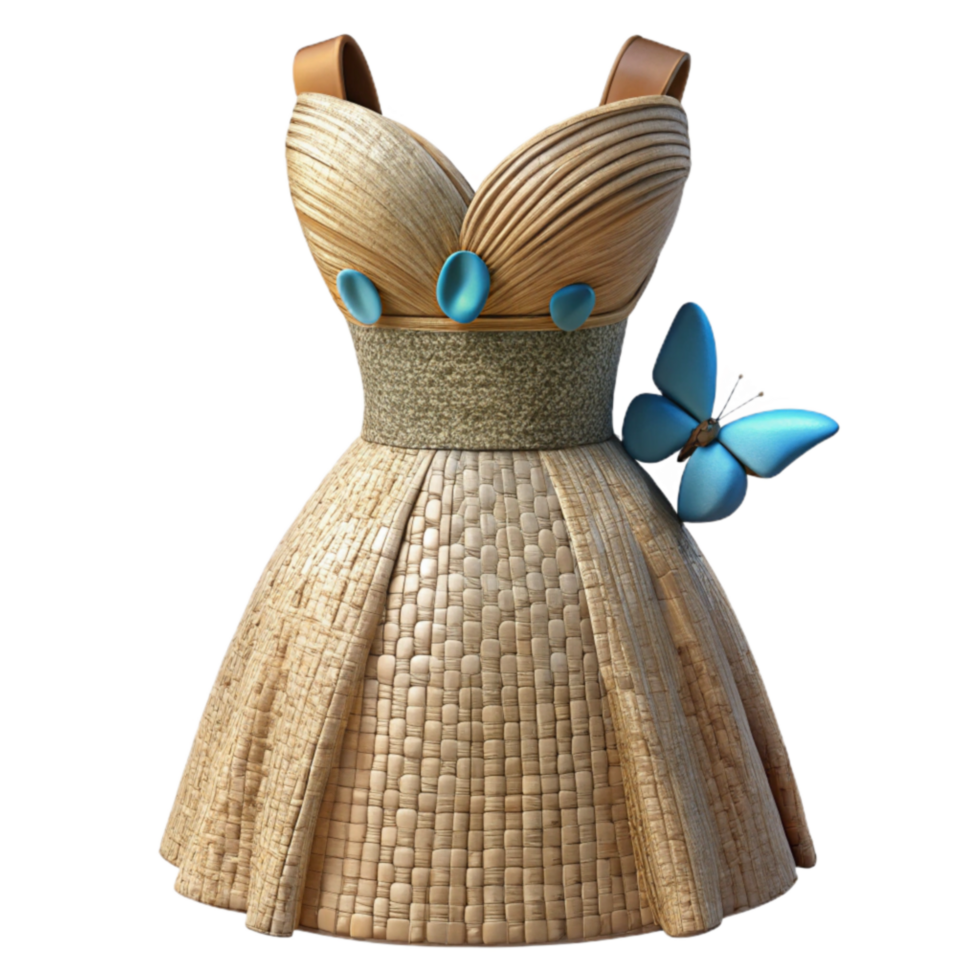Woven Dress Design Nature-Inspired Fashion png