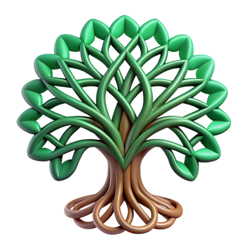 extraordinary artistic Celtic Knotwork Tree of Life 3D Render high quality png