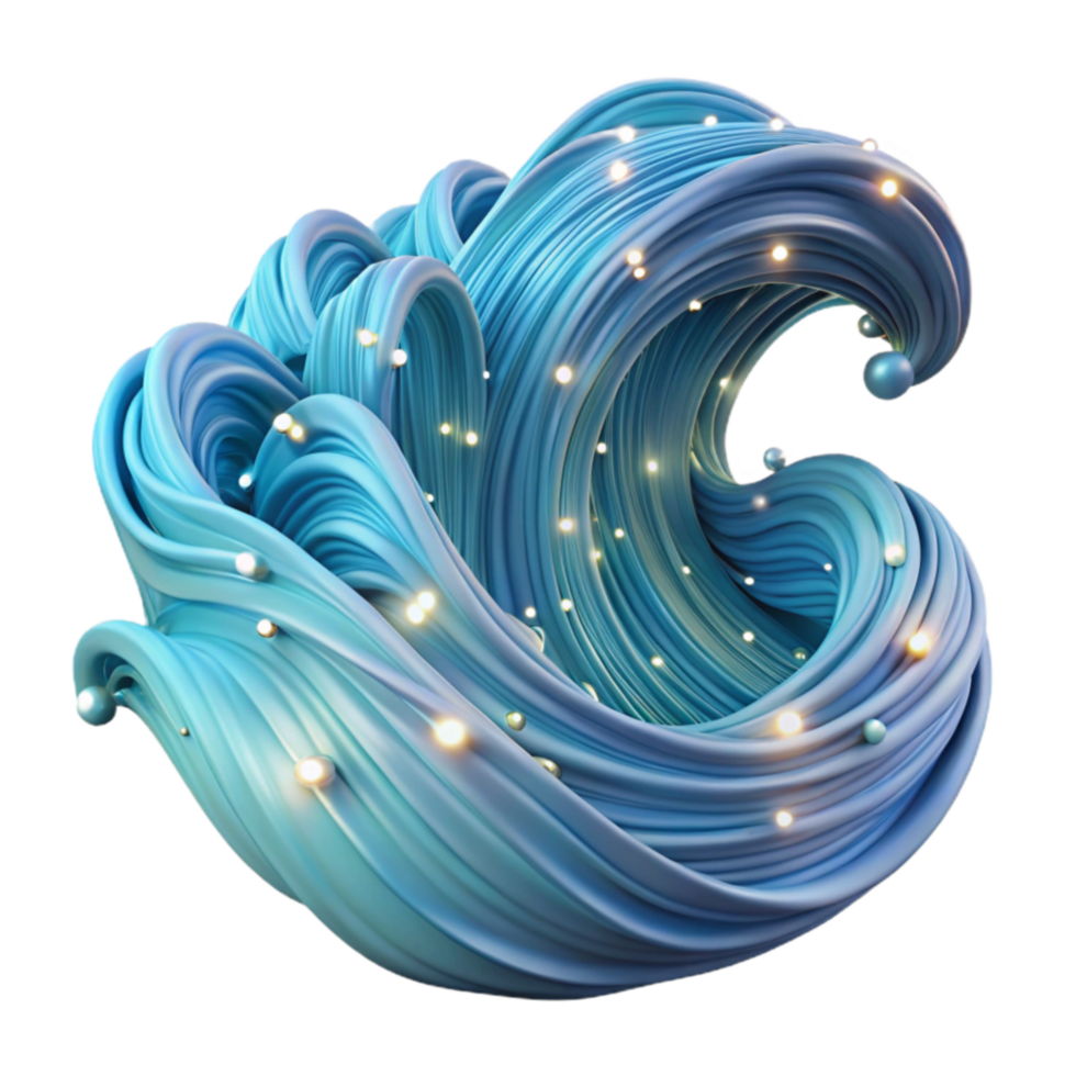 Abstract Wave with Glowing Lights png