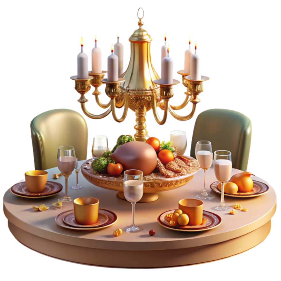 Elegant Festive Table Setting with Candelabra png