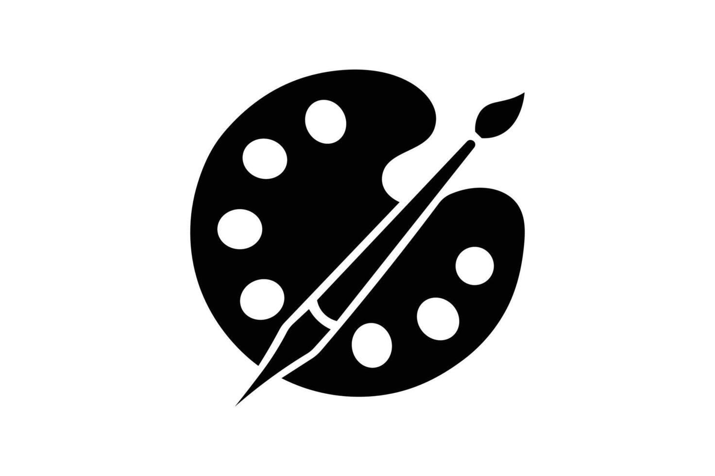 Digital Paintbrush and Palette Icon for Graphic Designers, Paintbrush and palette symbol, Artistic tools icon, Digital art icon, Art equipment vector