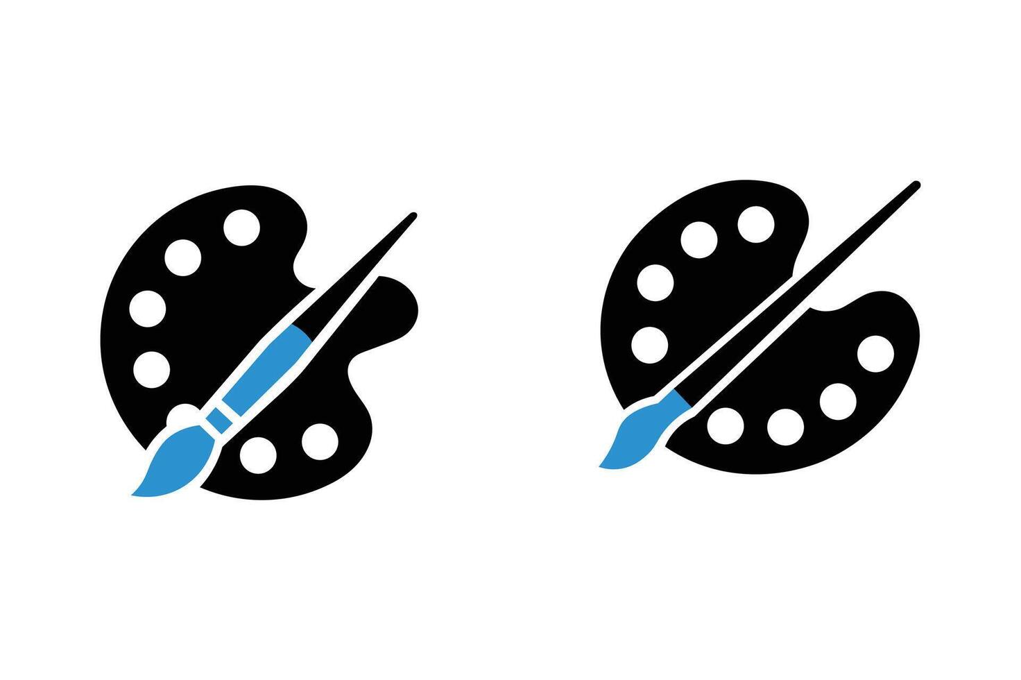 Artistic Paintbrush and Palette Icon for Websites and Apps, Paintbrush and palette symbol, Artistic tools icon, Digital art icon, Art equipment vector