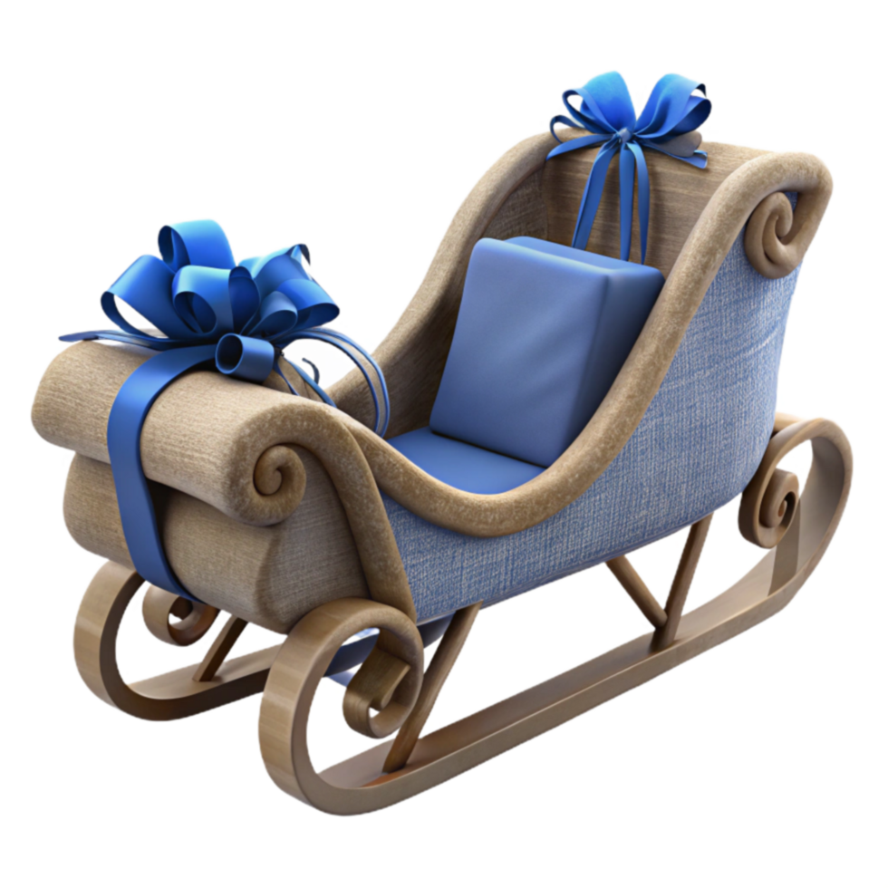 wonderful classic Elegant Holiday Sleigh with Blue Bows exclusive png