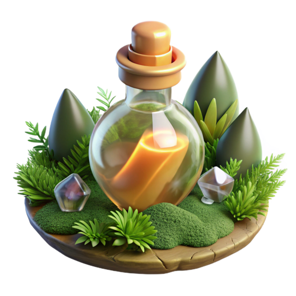 impressive rustic Enchanted Bottle Fantasy Potion Magical Scroll original png