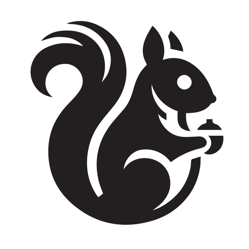 stylized silhouette of a squirrel against a plain white background. vector
