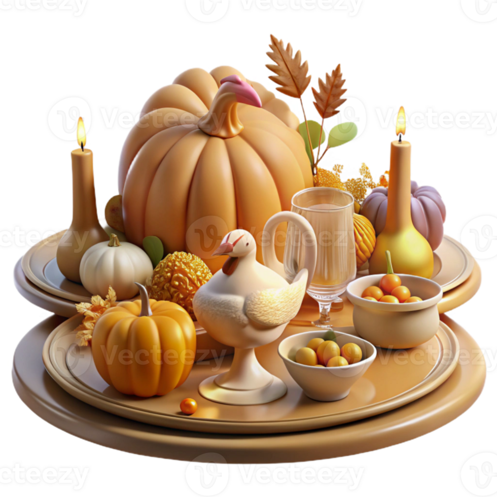 vibrant classic Autumn Harvest Table Pumpkins, Candles, and Fall Decor professional png