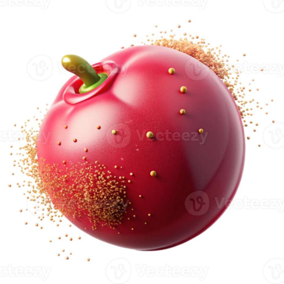 Red Sphere with Golden Dust 3D Render png
