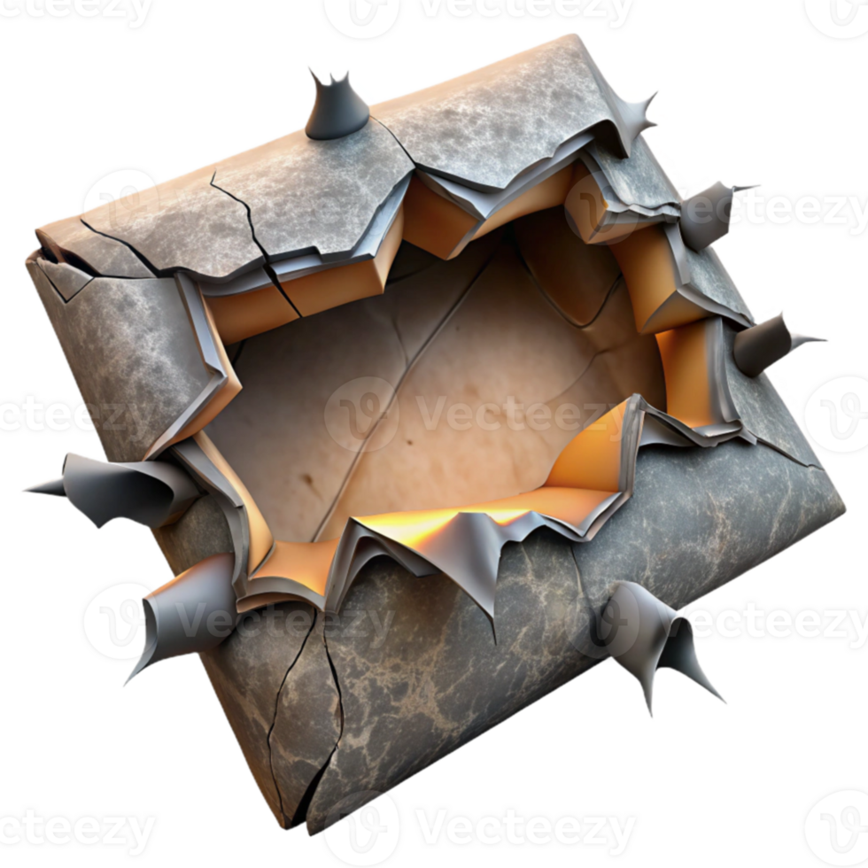 Shattered Surface A 3D Render of Destruction png