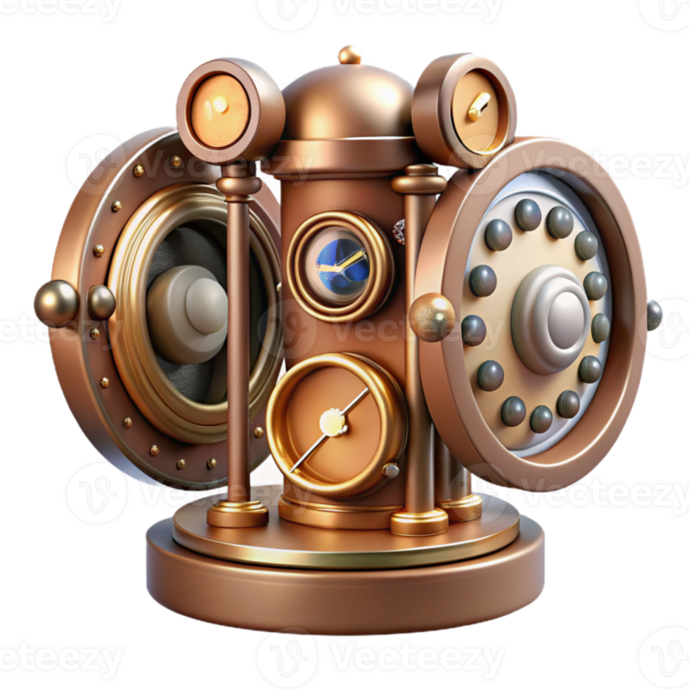 magnificent rustic Steampunk Clockwork Mechanism Intricate Design authentic png