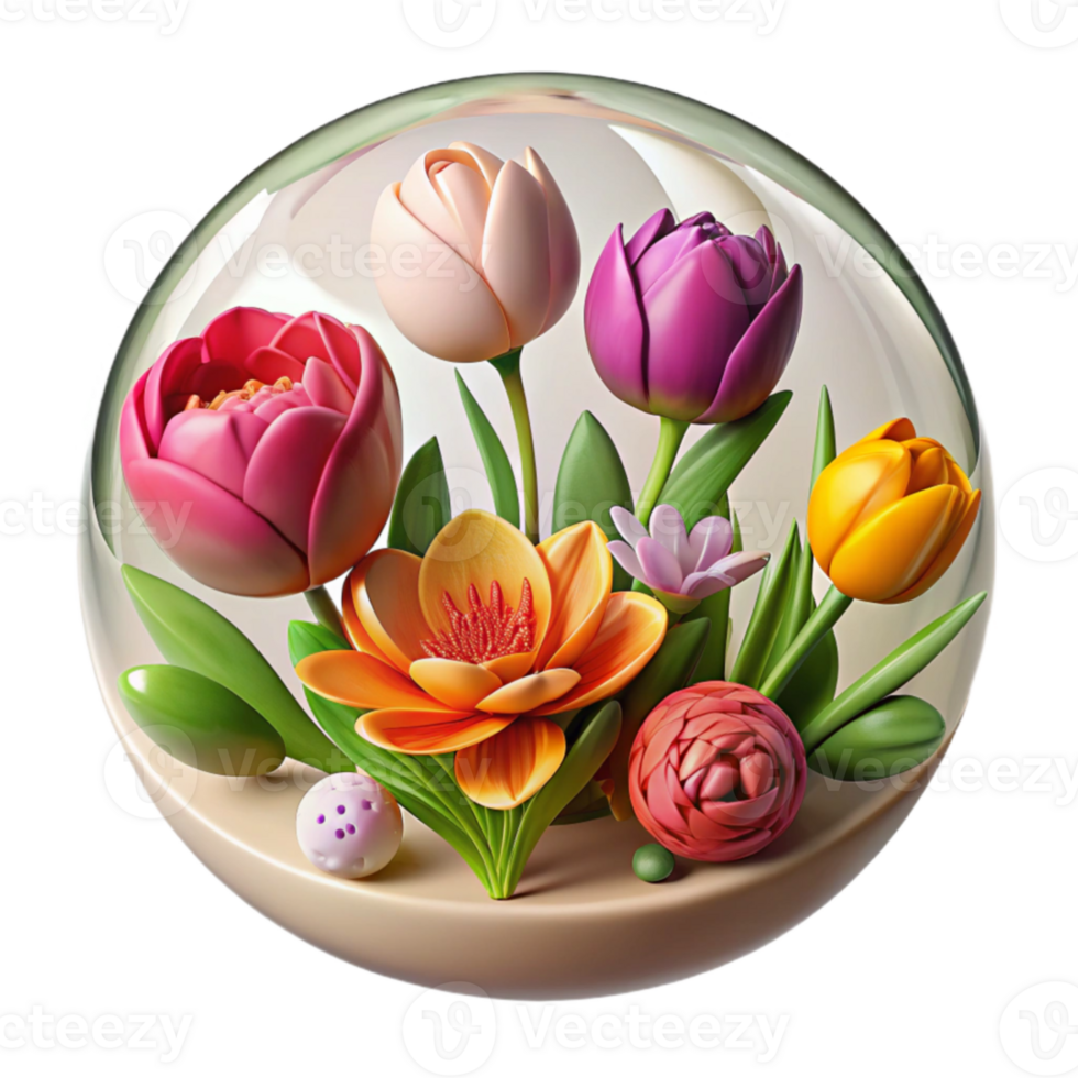 dramatic creative Enclosed Spring Bloom Vibrant Flower Dome high resolution png