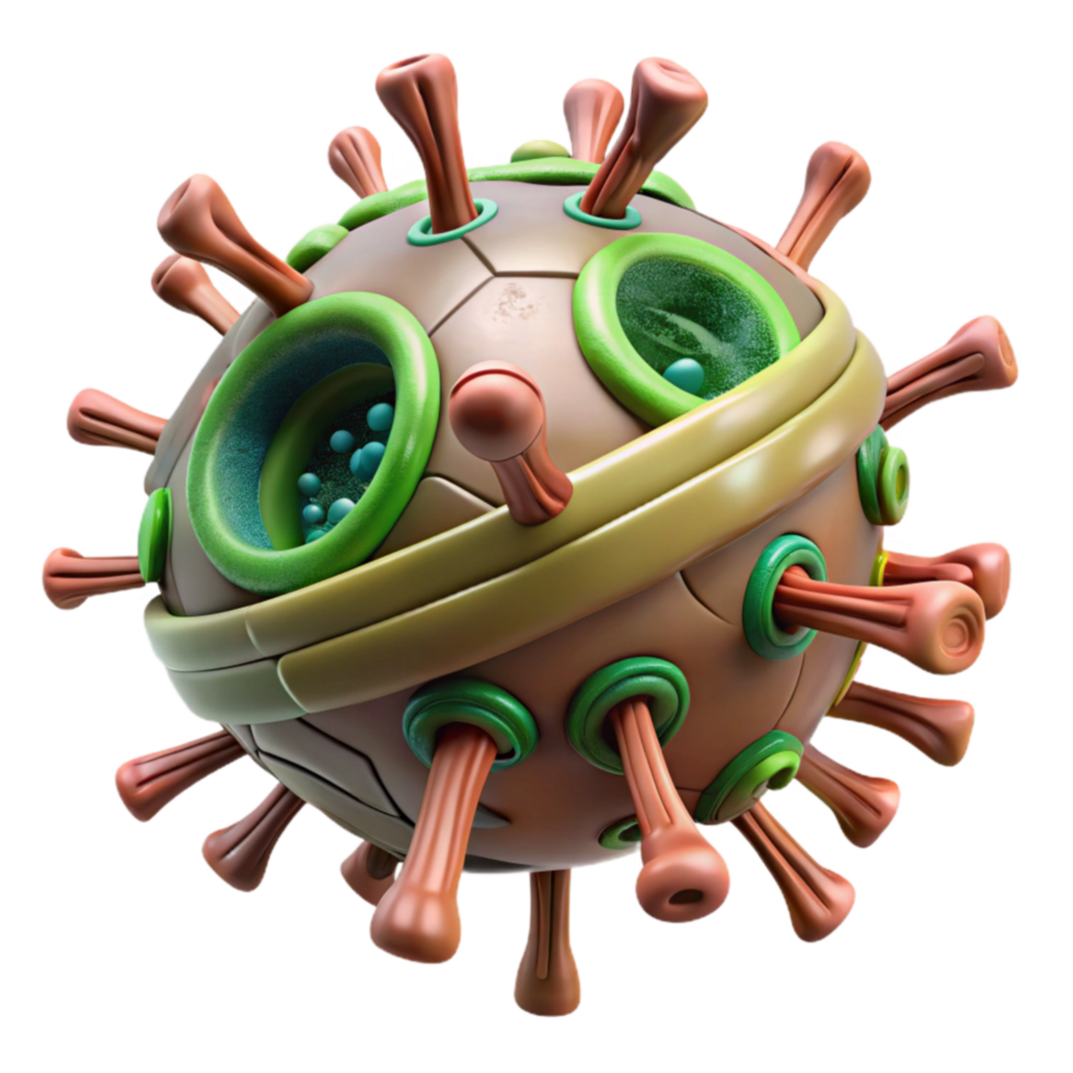3D Virus Model Microscopic Pathogen Structure png