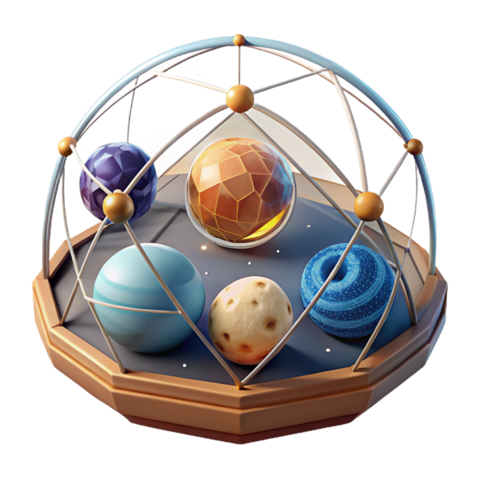 beautiful rustic Interconnected Planetary System A 3D Model authentic png