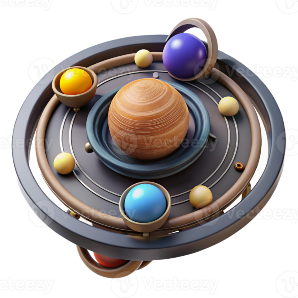 stunning creative Celestial Orbits A 3D Planetary Model premium png