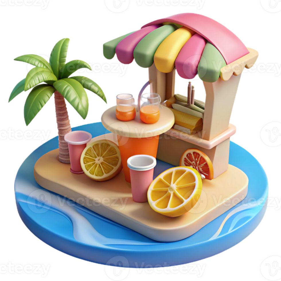 Tropical Juice Stand Summer Island Getaway png