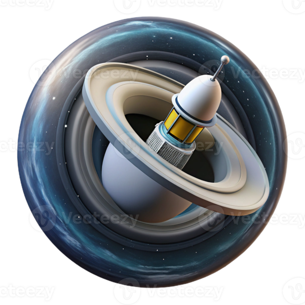 elegant abstract Spacecraft in Cosmic Ring Orbital Station Design professional png