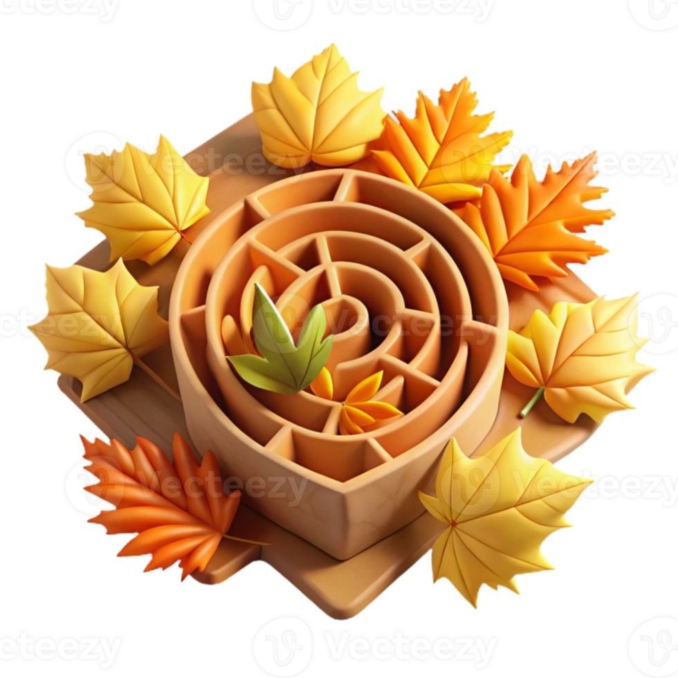 magnificent contemporary Autumn Maze Fall Leaves Puzzle Game detailed png
