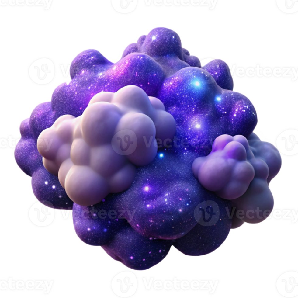 stunning modern Cosmic Cluster 3D Molecular Structure Visualization genuine png