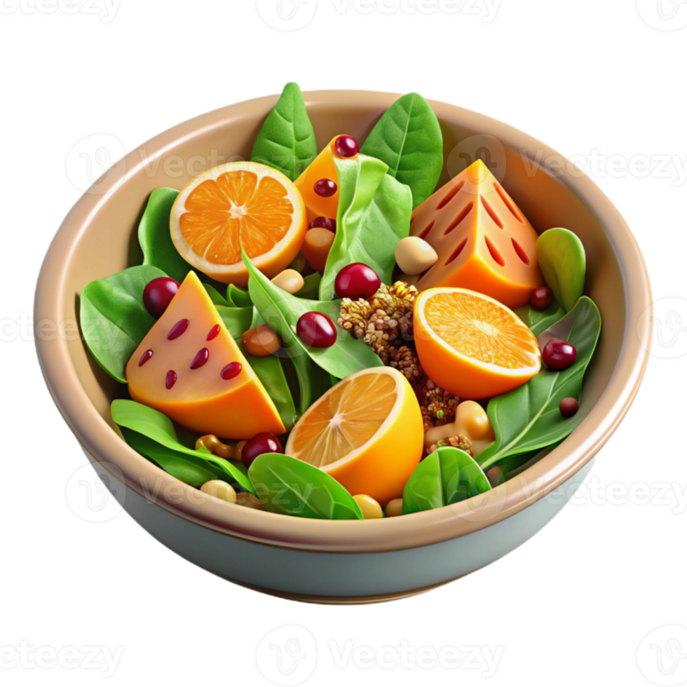 beautiful artistic Vibrant Citrus Grain Salad with Spinach exclusive png