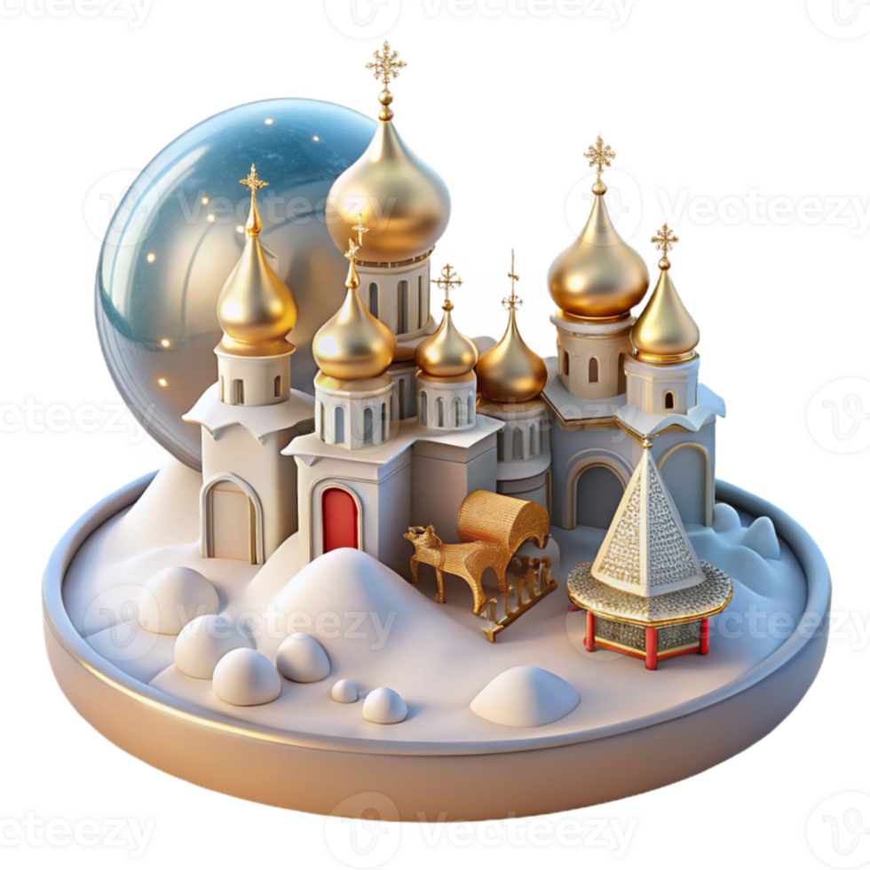 magnificent modern Winter Wonderland Golden Domes Snow high resolution png