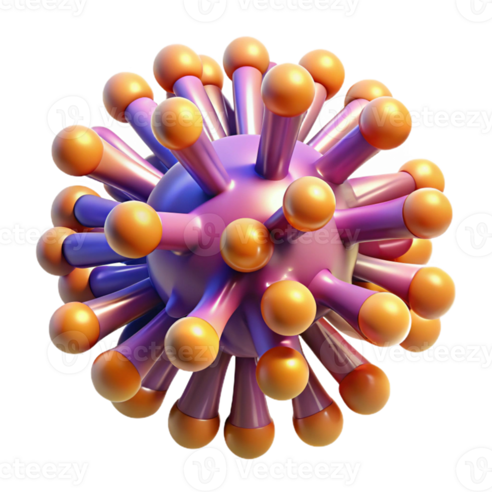 wonderful modern Viral Structure Microscopic 3D Model of a Virus detailed png