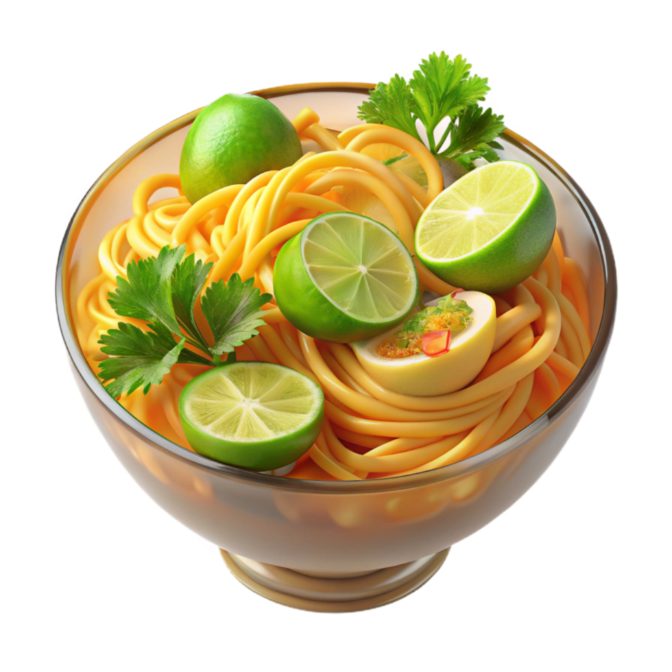 elegant creative Citrus Pasta Bowl with Herbs detailed png