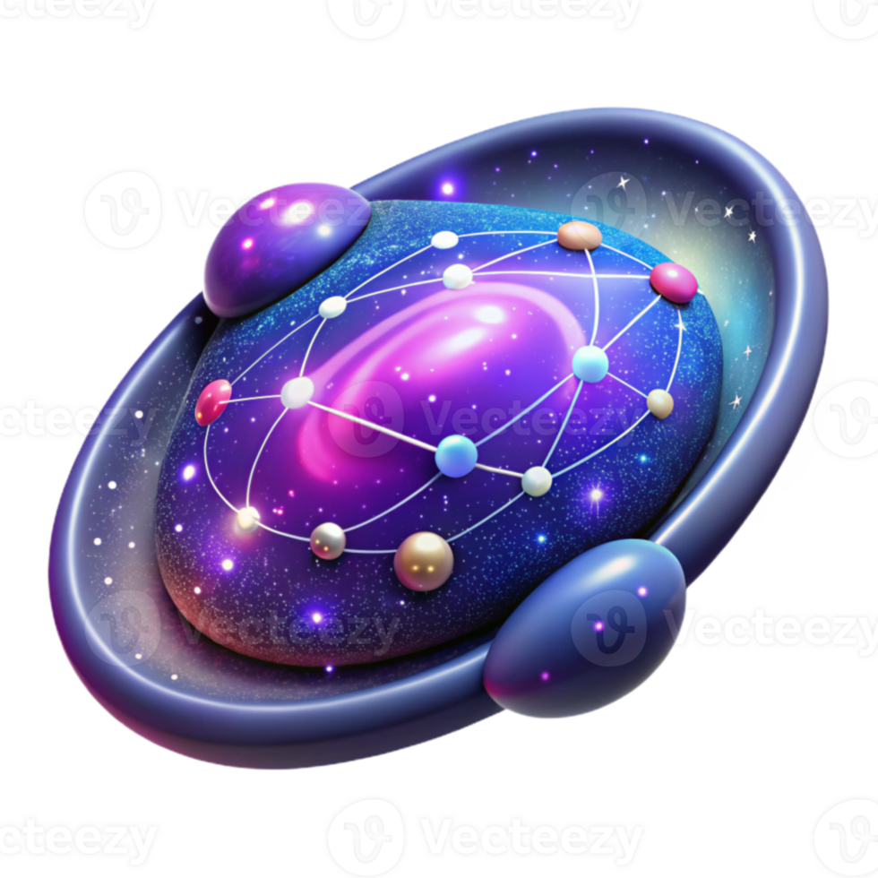 elegant traditional Cosmic Network Interconnected Celestial Bodies 4K png