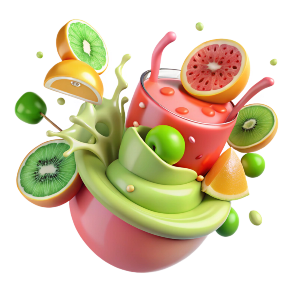 elegant abstract Refreshing Fruit Smoothie Splash high quality png