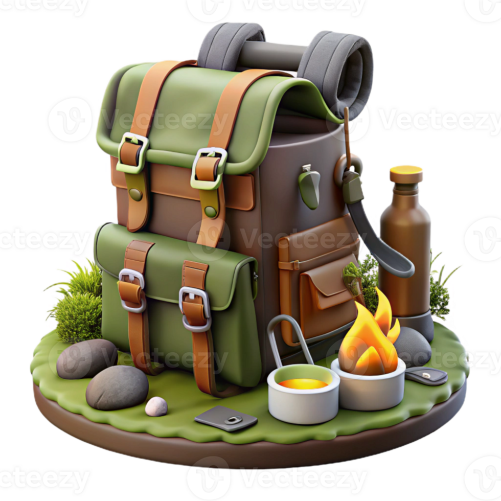 Adventure Backpack Camping Gear Outdoor Exploration png