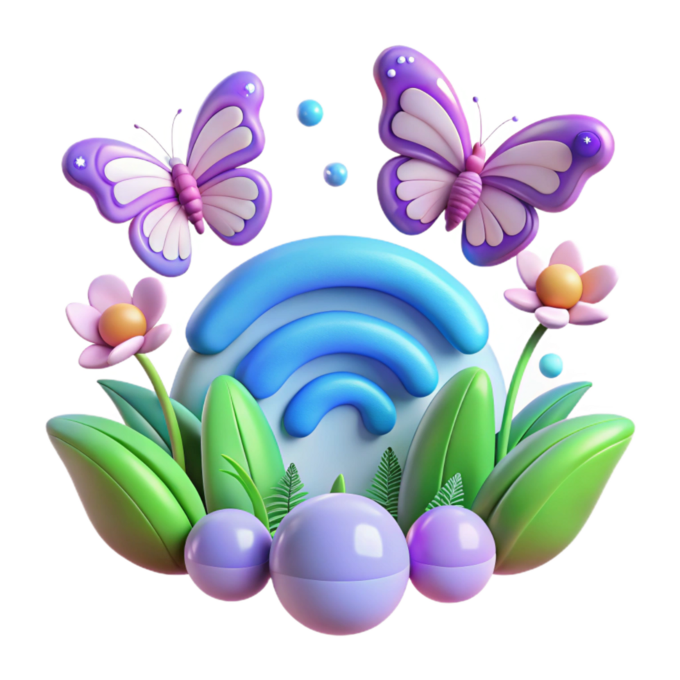 Wireless Connection in a Spring Garden png