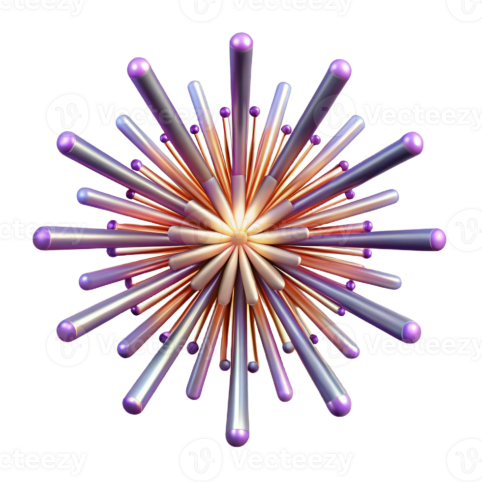 serene rustic Abstract 3D Burst Metallic Radiating Design professional png